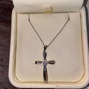 Jared Diamond Cross with Silver Chain
